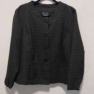 Spago Black and Tan Checkered Collection Jacket Size 16W